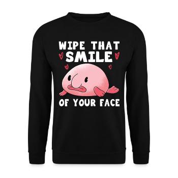 Costume de Blobfish - Visage de poisson Blob laid - - Sweat-shirt Unisexe - noir - Devant - Alina (178cm) & Michal (187cm)