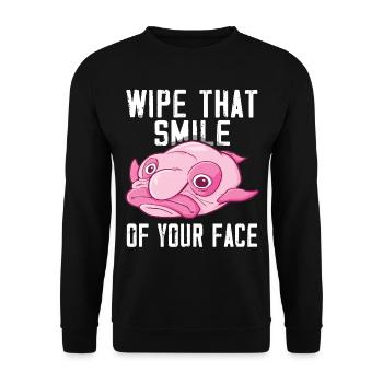 Costume de Blobfish - Visage de poisson Blob laid - - Sweat-shirt Unisexe - noir - Devant - Alina (178cm) & Michal (187cm)