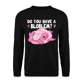 Costume de Blobfish - Visage de poisson Blob laid - - Sweat-shirt Unisexe - noir - Devant - Alina (178cm) & Michal (187cm)