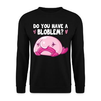 Costume de Blobfish - Visage de poisson Blob laid - - Sweat-shirt Unisexe - noir - Devant - Alina (178cm) & Michal (187cm)