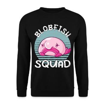 Costume de Blobfish - Visage de poisson Blob laid - - Sweat-shirt Unisexe - noir - Devant - Alina (178cm) & Michal (187cm)