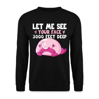 Costume de Blobfish - Visage de poisson Blob laid - - Sweat-shirt Unisexe - noir - Devant - Alina (178cm) & Michal (187cm)