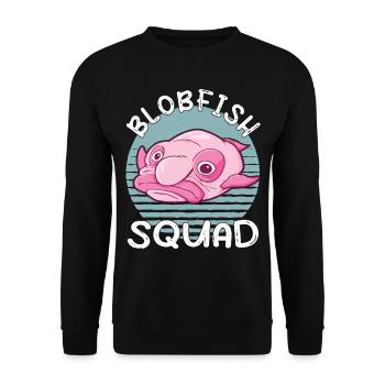 Costume de Blobfish - Visage de poisson Blob laid - - Sweat-shirt Unisexe - noir - Devant - Alina (178cm) & Michal (187cm)