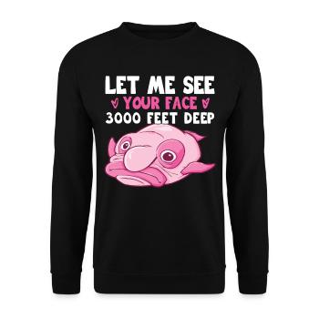 Costume de Blobfish - Visage de poisson Blob laid - - Sweat-shirt Unisexe - noir - Devant - Alina (178cm) & Michal (187cm)
