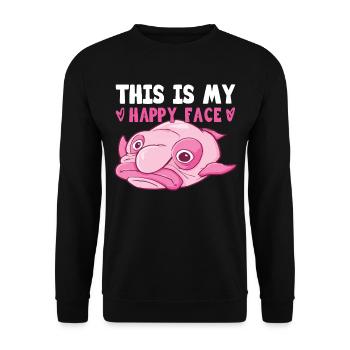 Costume de Blobfish - Visage de poisson Blob laid - - Sweat-shirt Unisexe - noir - Devant - Alina (178cm) & Michal (187cm)