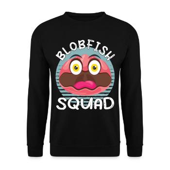 Costume de Blobfish - Visage de poisson Blob laid - - Sweat-shirt Unisexe - noir - Devant - Alina (178cm) & Michal (187cm)