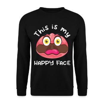 Costume de Blobfish - Visage de poisson Blob laid - - Sweat-shirt Unisexe - noir - Devant - Alina (178cm) & Michal (187cm)
