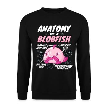 Costume de Blobfish - Visage de poisson Blob laid - - Sweat-shirt Unisexe - noir - Devant - Alina (178cm) & Michal (187cm)