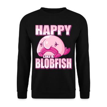 Costume de Blobfish - Visage de poisson Blob laid - - Sweat-shirt Unisexe - noir - Devant - Alina (178cm) & Michal (187cm)