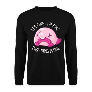 Costume de Blobfish - Visage de poisson Blob laid - - Sweat-shirt Unisexe - noir - Devant - Alina (178cm) & Michal (187cm)