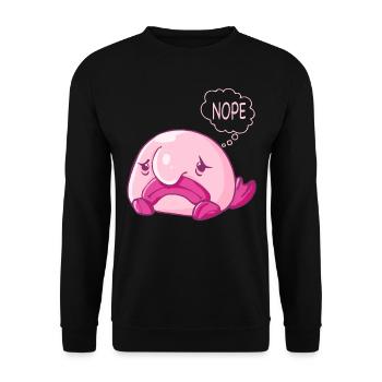 Costume de Blobfish - Visage de poisson Blob laid - - Sweat-shirt Unisexe - noir - Devant - Alina (178cm) & Michal (187cm)