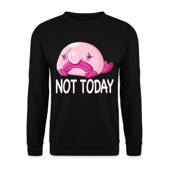 Costume de Blobfish - Visage de poisson Blob laid - - Sweat-shirt Unisexe - noir - Devant - Alina (178cm) & Michal (187cm)