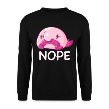 Costume de Blobfish - Visage de poisson Blob laid - - Sweat-shirt Unisexe - noir - Devant - Alina (178cm) & Michal (187cm)