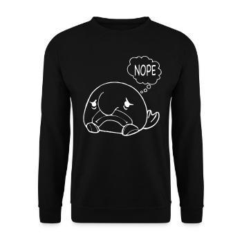 Costume de Blobfish - Visage de poisson Blob laid - - Sweat-shirt Unisexe - noir - Devant - Alina (178cm) & Michal (187cm)
