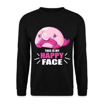 Costume de Blobfish - Visage de poisson Blob laid - - Sweat-shirt Unisexe - noir - Devant - Alina (178cm) & Michal (187cm)