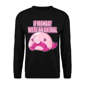 Costume de Blobfish - Visage de poisson Blob laid - - Sweat-shirt Unisexe - noir - Devant - Alina (178cm) & Michal (187cm)