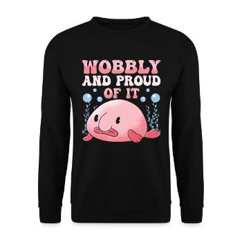 Costume de Blobfish - Visage de poisson Blob laid - - Sweat-shirt Unisexe - noir - Devant - Alina (178cm) & Michal (187cm)