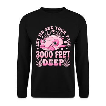 Costume de Blobfish - Visage de poisson Blob laid - - Sweat-shirt Unisexe - noir - Devant - Alina (178cm) & Michal (187cm)