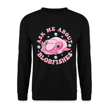 Costume de Blobfish - Visage de poisson Blob laid - - Sweat-shirt Unisexe - noir - Devant - Alina (178cm) & Michal (187cm)