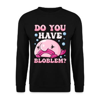 Costume de Blobfish - Visage de poisson Blob laid - - Sweat-shirt Unisexe - noir - Devant - Alina (178cm) & Michal (187cm)