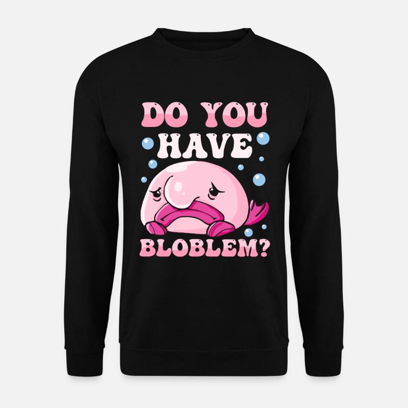 Blobfish Kostüm - Hässliches Blob Fischgesicht - - Unisex Pullover - Schwarz