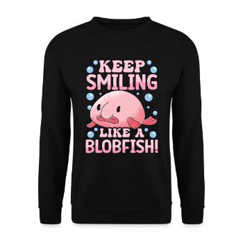 Costume de Blobfish - Visage de poisson Blob laid - - Sweat-shirt Unisexe - noir - Devant - Alina (178cm) & Michal (187cm)