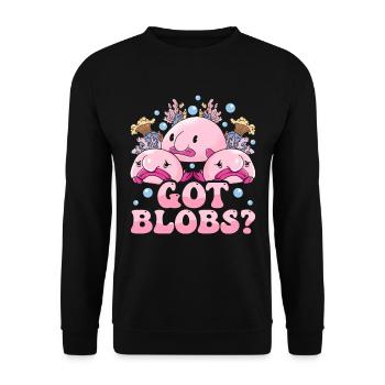 Costume de Blobfish - Visage de poisson Blob laid - - Sweat-shirt Unisexe - noir - Devant - Alina (178cm) & Michal (187cm)