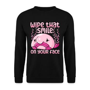 Costume de Blobfish - Visage de poisson Blob laid - - Sweat-shirt Unisexe - noir - Devant - Alina (178cm) & Michal (187cm)