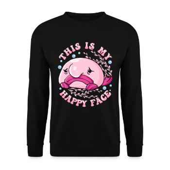 Costume de Blobfish - Visage de poisson Blob laid - - Sweat-shirt Unisexe - noir - Devant - Alina (178cm) & Michal (187cm)