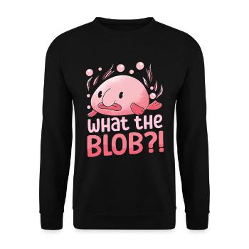 Costume de Blobfish - Visage de poisson Blob laid - - Sweat-shirt Unisexe - noir - Devant - Alina (178cm) & Michal (187cm)