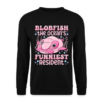 Costume de Blobfish - Visage de poisson Blob laid - - Sweat-shirt Unisexe - noir - Devant - Alina (178cm) & Michal (187cm)