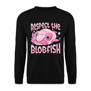 Costume de Blobfish - Visage de poisson Blob laid - - Sweat-shirt Unisexe - noir - Devant - Alina (178cm) & Michal (187cm)