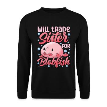 Costume de Blobfish - Visage de poisson Blob laid - - Sweat-shirt Unisexe - noir - Devant - Alina (178cm) & Michal (187cm)
