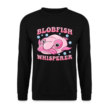 Costume de Blobfish - Visage de poisson Blob laid - - Sweat-shirt Unisexe - noir - Devant - Alina (178cm) & Michal (187cm)