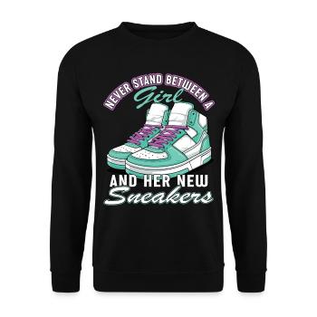 « Vous pouvez faire le contact de la chaussure » Drôle - Sweat-shirt Unisexe - noir - Devant - Alina (178cm) & Michal (187cm)