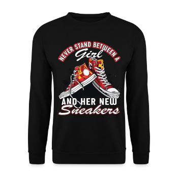 « Vous pouvez faire le contact de la chaussure » Drôle - Sweat-shirt Unisexe - noir - Devant - Alina (178cm) & Michal (187cm)