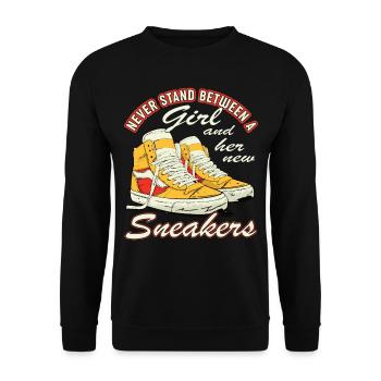 « Vous pouvez faire le contact de la chaussure » Drôle - Sweat-shirt Unisexe - noir - Devant - Alina (178cm) & Michal (187cm)