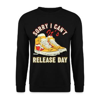 « Désolé, je ne peux pas » chaussure drôle - Sweat-shirt Unisexe - noir - Devant - Alina (178cm) & Michal (187cm)
