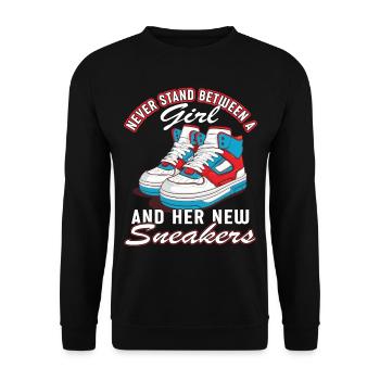 « Sneaker Mom » Chaussure Drôle - Sweat-shirt Unisexe - noir - Devant - Alina (178cm) & Michal (187cm)