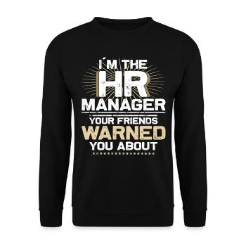 Kaffee, Akten Und Klatsch - HR -Offizier - Unisex Pullover - Schwarz - Vorne - Alina (178cm) & Michal (187cm)