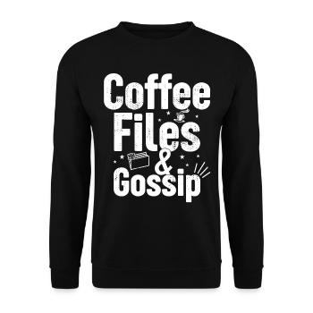 Kaffee, Akten Und Klatsch - HR -Offizier - Unisex Pullover - Schwarz - Vorne - Alina (178cm) & Michal (187cm)