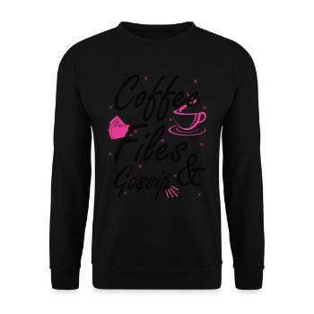 Coffee, Files & Gossip - HR Staff - Unisex Sweatshirt - black - Front - Alina (178cm) & Michal (187cm)