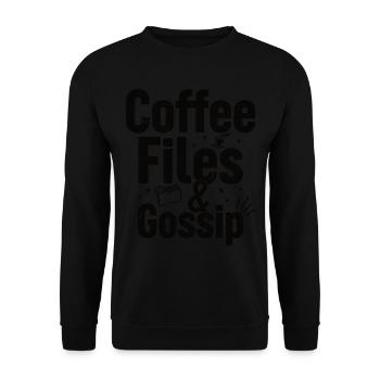 Café, dossiers et potins - Agent RH - Sweat-shirt Unisexe - noir - Devant - Alina (178cm) & Michal (187cm)