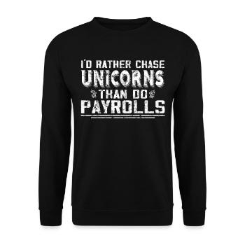 Ich Würde Lieber Einhörner Jagen Als - Unisex Pullover - Schwarz - Vorne - Alina (178cm) & Michal (187cm)