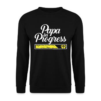 Pregnancy 2023 - Daddy Work in progress - - Unisex Sweatshirt - black - Front - Alina (178cm) & Michal (187cm)