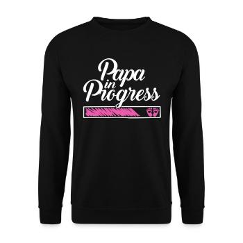 Pregnancy 2023 - Daddy Work in progress - - Unisex Sweatshirt - black - Front - Alina (178cm) & Michal (187cm)