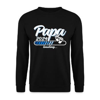 Father-to-be - Dad 2024 loading - Unisex Sweatshirt - black - Front - Alina (178cm) & Michal (187cm)