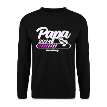 Father-to-be - Dad 2024 loading - Unisex Sweatshirt - black - Front - Alina (178cm) & Michal (187cm)
