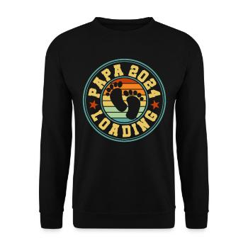 Father-to-be - Dad 2024 loading - Unisex Sweatshirt - black - Front - Alina (178cm) & Michal (187cm)