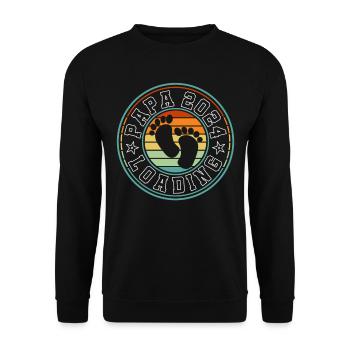Father-to-be - Dad 2024 loading - Unisex Sweatshirt - black - Front - Alina (178cm) & Michal (187cm)
